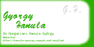 gyorgy hanula business card
